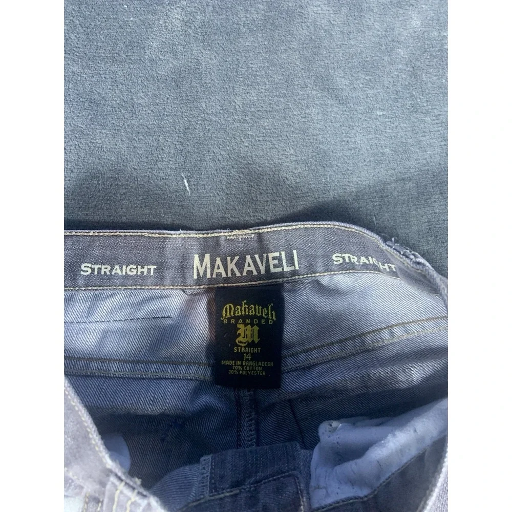 Y2K Makaveli‎ Grey Washed Jeans Women's Straight Size 14